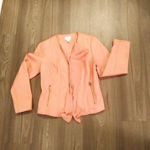 Chico's peach vegan leather jacket size 0